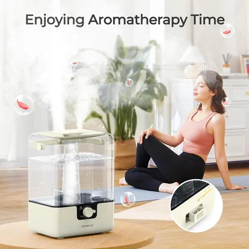 Vista 5 de CHIVALZ Humidificadores para dormitorio, humidificadores de niebla fría de 6 L para guardería, silenciosos de 26 dB, tiempo de funcionamiento de 50
