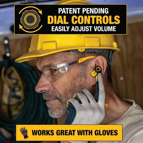 Vista 2 de DEWALT Auriculares Pro X2 ANC True Wireless de Bluetooth para sitios de trabajo de servicio pesado, auriculares de trabajo con cancelación activa
