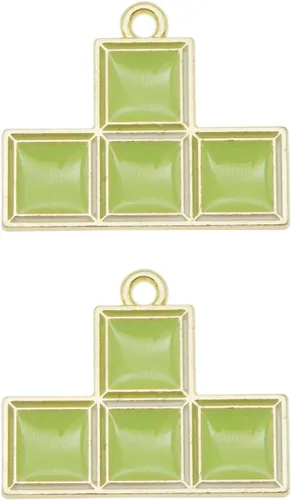 Vista 4 de yaokan 20 dijes esmaltados coloridos L O T Z Game Cube Charms 3D colgante, joyería, collar, pulsera, aretes, accesorios para hacer manualidades, 20