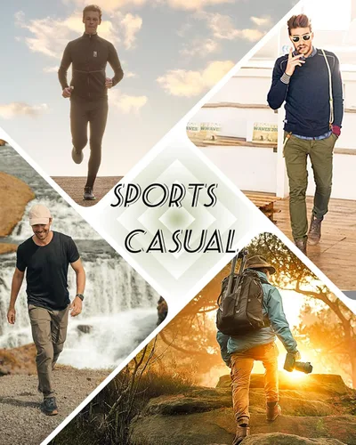 Vista 4 de Y YERFONE Cargo Pants for Men Slim Fit Joggers for Men Workout Athletic Hiking Golf Track Pants with Pockets