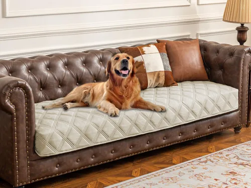 Vista 47 de Ameritex Funda impermeable para cama de perro, manta para mascotas con parte trasera antideslizante para muebles, cama, sofá