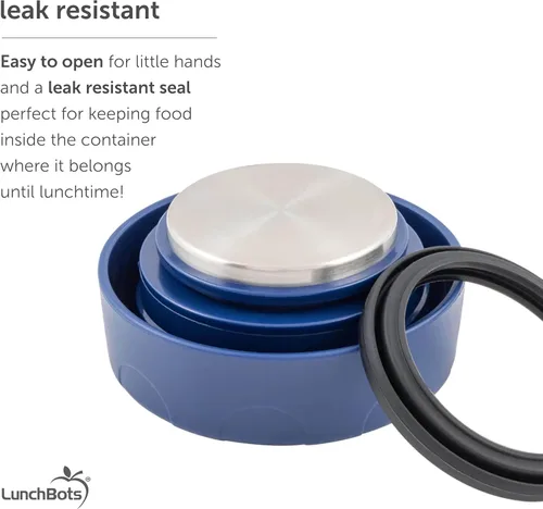 Vista 6 de LunchBots - Termo de boca ancha de acero inoxidable de 16 onzas - Termo aislado con tapa ventilada - Mantiene la comida caliente o fría durante