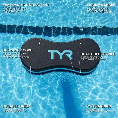 Vista 3 de TYR Pull Float - Swim Training Aid for Upper Body Strength & Technique Training, 6” EVA Foam Resistance Buoy for Swim Drills USA