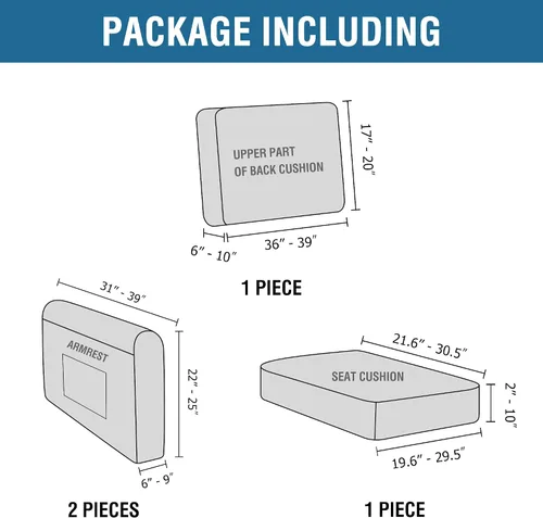 Vista 2 de H.VERSAILTEX Fundas elásticas para sillas de varias piezas, fundas para cojines ajustables para asiento y respaldo