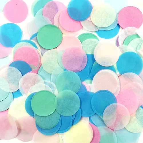 Vista 8 de ALLYDREW Confeti de papel de seda redondo de 1 pulgada (verde manzana)