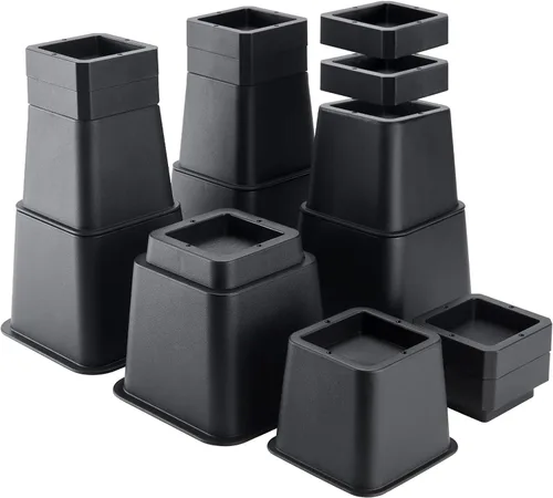 Vista 12 de BTSD-home Elevadores de cama ajustables de 12 pulgadas, resistentes, elevación en alturas de 1,2,3,4,5,6,7,8,9,10,11,12 pulgadas para sillón, sofá
