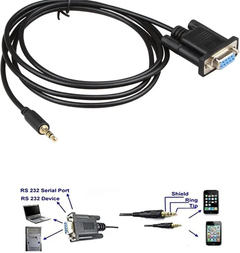Vista 4 de Cable serie DB9Pin hembra a DC3.0.197 in - 6 pies negro