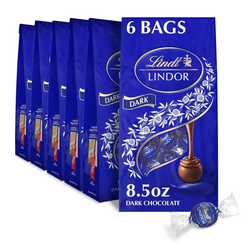 Vista 63 de Lindt Lindor - Trufas de chocolate extra oscuro 60 %, caramelo de chocolate negro con centro de trufa suave y derretida, ideal para regalar, 5.1