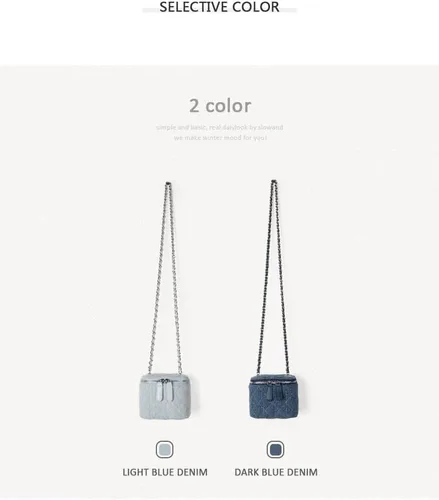 Vista 4 de Fishion Small Corssbody Pouch for Women Waist Chain Bag Cosmetic Denim Advanced Shoulder Bag (Chain strap 42.9")