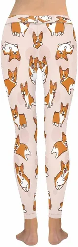 Vista 4 de InterestPrint Cartoon Character and Decorative Light-Weight Elastic Pants, Women Running Leggings S - 3XL