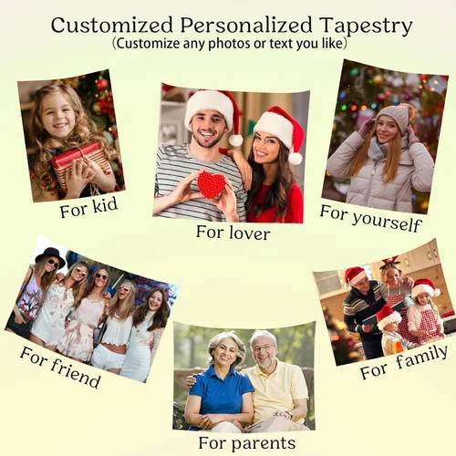 Vista 6 de HTYJFIG Tapiz personalizado para subir imágenes, tapiz de fondo personalizado, regalos personalizados para decoración del hogar y dormitorio