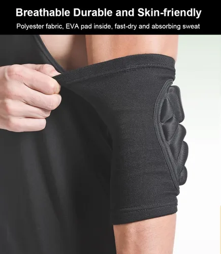 Vista 6 de Paquete de 2 coderas para voleibol, protector de codo para béisbol, almohadillas de patinaje, almohadillas para patineta, almohadillas