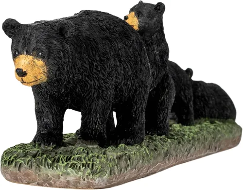 Vista 5 de Black Mama Bear and Cubs - Figura de mesa de resina de 11 x 3