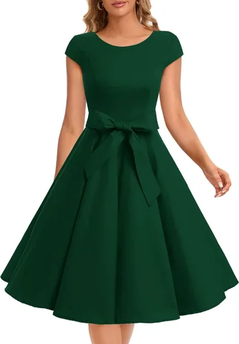 Vista 58 de Dressystar - Vestidos clásicos de fiesta con mangas casquillo, estilo Rockabilly y retro de la década de 1950