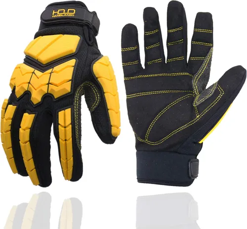 Vista 12 de HANDLANDY Anti Vibration Gloves, SBR Padding, TPR Protector, Mechanic Work Gloves