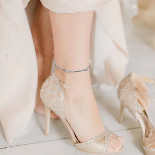 Vista 5 de Rnivida Tobillera de plata de ley 925 para mujer, pulsera de tobillo ajustable con cadena de pie multicapa para mujer