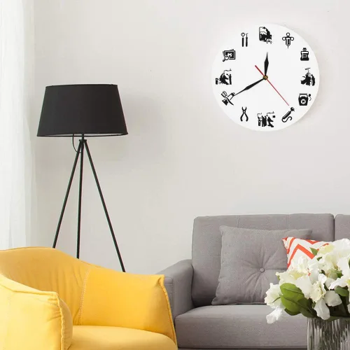 Vista 7 de The Geeky Days Moderno reloj de pared silencioso sin tictac clínica dental oficina signo decoración endodoncista reloj reloj dentistas regalo