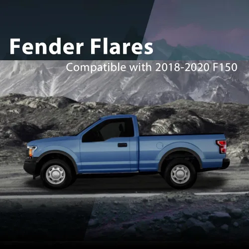 Vista 5 de CHEDA Guardabarros compatibles con Ford F150 2018-2020, color negro, estilo de fábrica, texturizado, pintables, 4
