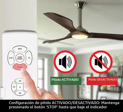 Vista 5 de Kit de control remoto universal para ventilador de techo - Control remoto inalámbrico mini 3 en 1 con control de velocidad, interruptor de luz