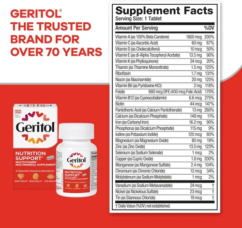 Vista 6 de Geritol Suplemento multivitamínico, 27 vitaminas y minerales esenciales