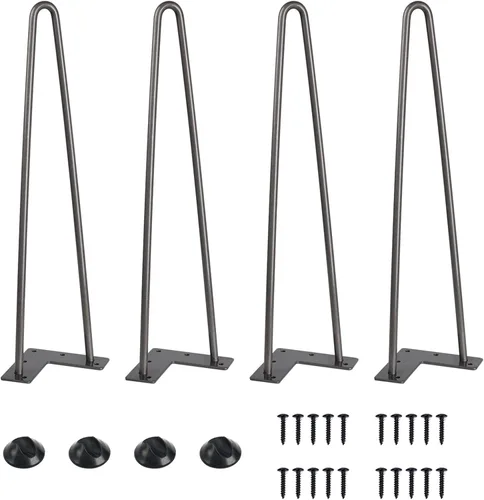 Vista 23 de SMARTSTANDARD Patas de muebles de horquilla de alta resistencia de 4 pulgadas, proyectos de bricolaje de metal para el hogar para soporte de TV