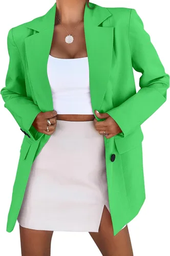 Vista 7 de ANRABESS Chaqueta casual de manga larga con solapa frontal abierta para mujer, chaqueta de trabajo