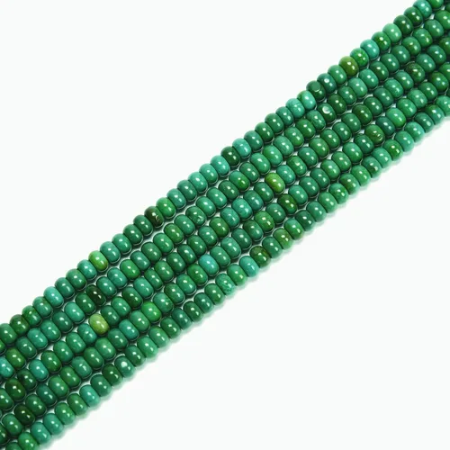 Vista 2 de JM Design Cuentas redondas lisas de color verde oscuro turquesa de 0.079 x 0.157 in y 15.5 pulgadas para hacer joyas