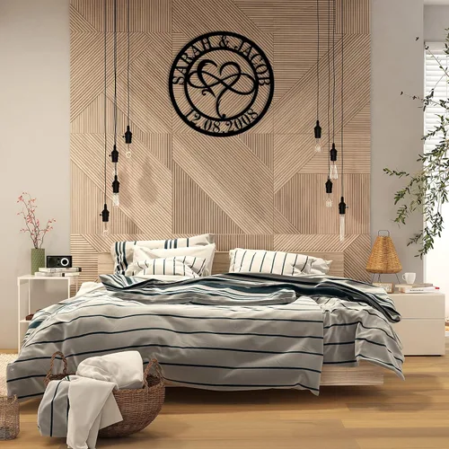 Vista 6 de Letrero de infinito personalizado, símbolo de infinito personalizado, nombre de familia, letreros de metal, letrero de nombre para colgar