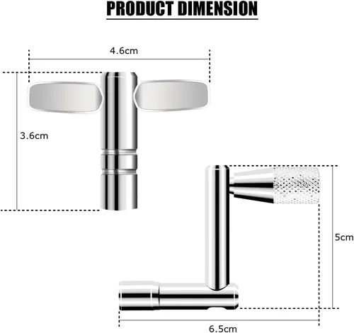 Vista 3 de Drum Keys - Juego de 3 llaves universales de afinación de tambor con tecla de velocidad de movimiento continuo