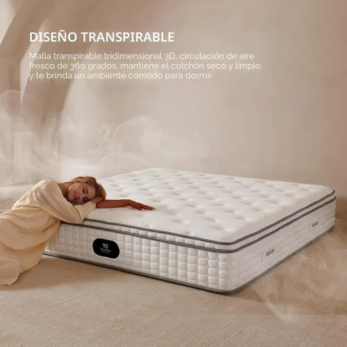 Vista 9 de Colchón Queen, Colchón de Espuma Viscoelástica con Gel Refrescante de 12 pulgadas, Sueño Fresco, Alivio de Presión con Soporte Medio Firme, Mejora