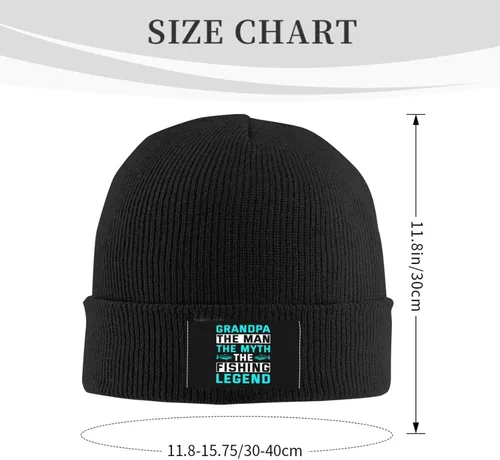 Vista 3 de LIFANGMI Grandpa The Man The Myth The Fishing Legend Beanie Hat for Men Women Soft Cozy Skull Cap Winter Warm Knit Hats