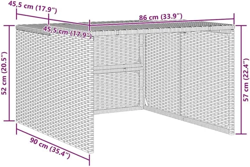 Vista 4 de vidaXL Robot cortacésped garaje gris 33.9"x35.4"x20.5"/22.4" Poly Rattan
