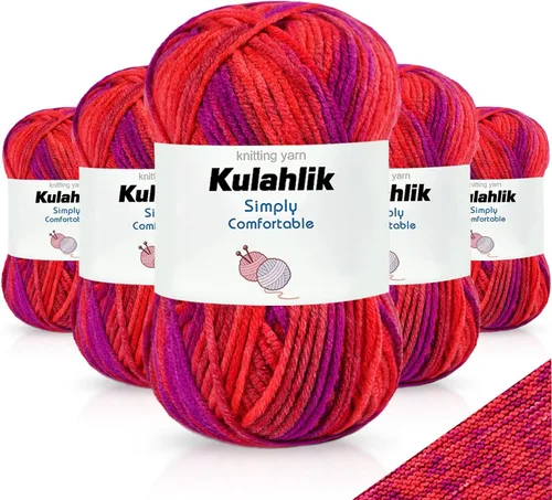 Vista 72 de 50g (1x50g) Hilo Acrílico para Crochet y Tejido, Hilo Degradado Colorido, 1 Rollo de Madejas, Hilo Acrílico Multicolor, Perfecto para Proyectos
