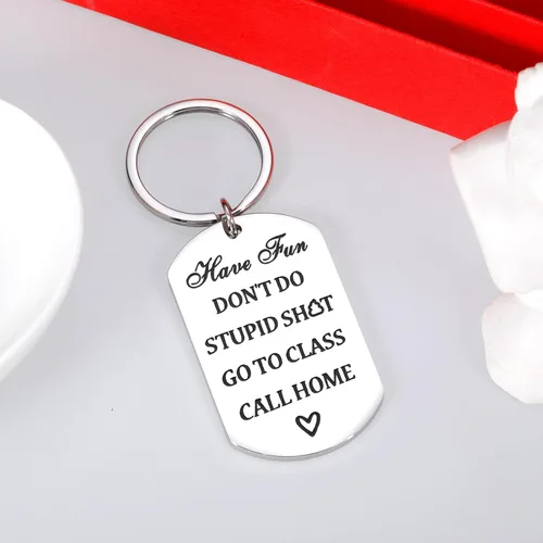 Vista 7 de VANLOVEMAC College Student Gifts Stocking Stuffers for Teen Boys Girls Don't Do Stupid Shitkeychain Christmas Brithday Gifts
