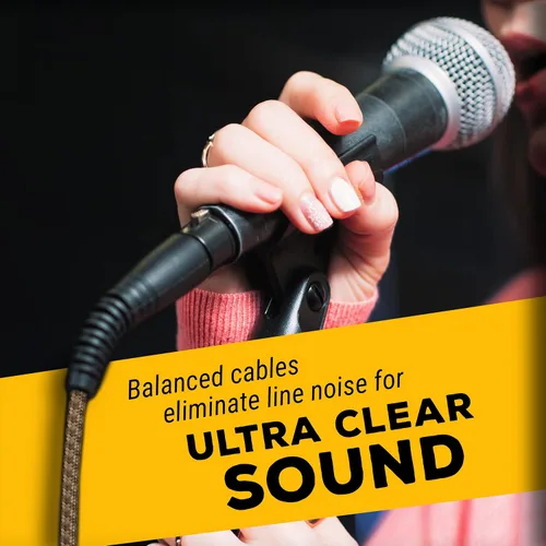 Vista 8 de GLS - Cable de conexión para micrófono de audio, 15 pies, 1 paquete de Conector de bloqueo de 3 pines, señal equilibrada, paño trenzado de tweed