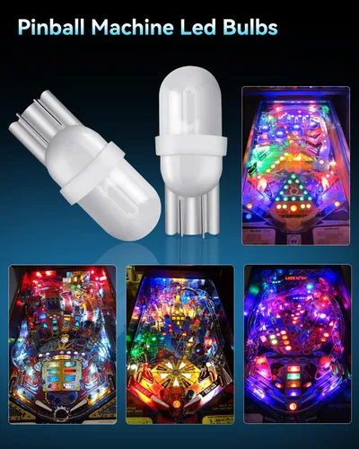 Vista 5 de Keiurot Bombilla 555 T10 194 CC CA 6 V 6.3 V para bombillas LED Pinball Arcade Pinball, lámpara de bombilla blanca cálida no polaridad, paquete de 10