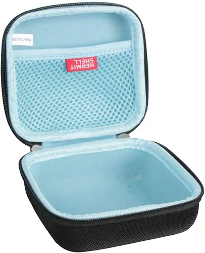 Vista 3 de Hermitshell Funda de viaje para impresora de bolsillo Phomemo M02 / Phomemo M02 Pro/Phomemo M02S (negro exterior + interior azul claro)