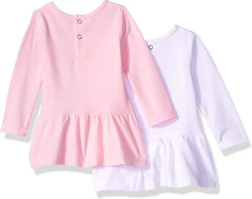 Vista 2 de Hanes- Ultimate Baby Flexy Set de 2 vestidos de manga larga con 2 leggings para niña.
