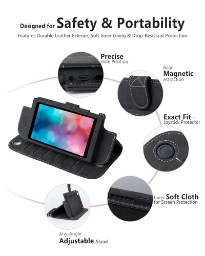 Vista 3 de XGUO Nintendo Switch 2 Case, Switch 2 Carrying Case, wAirTag Holder, Holds 12 Game Card Slots, Protective Hard Shell Portable Travel Carry Pouch