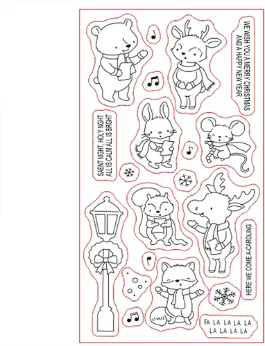 Vista 4 de FA La La La - Juego de sellos y troqueles de silicona transparente para hacer tarjetas, plantillas de corte para álbumes de recortes, álbum
