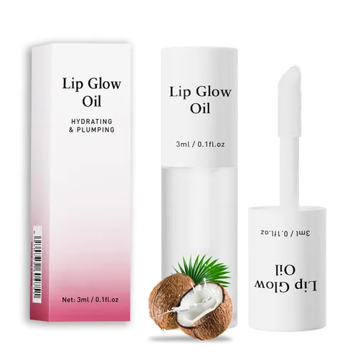 Vista 8 de Aceite de labios coreano – Aceite de brillo labial sabor afrutado, hidratante y nutritivo taza antiadherente, brillo labial transparente para labios
