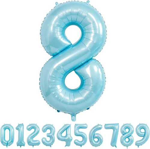 Vista 18 de Globo azul con el número 0, 40 pulgadas, Mylar premium, reutilizable, para decoración de fiesta de cumpleaños