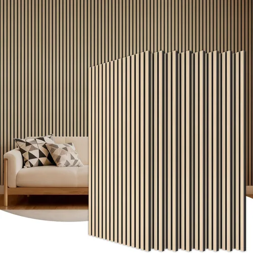 Vista 16 de TONOR Paneles de pared de listones de madera, paquete de 2 paneles acústicos de 47.2 x 23.6 pulgadas, paneles acústicos de listones de madera