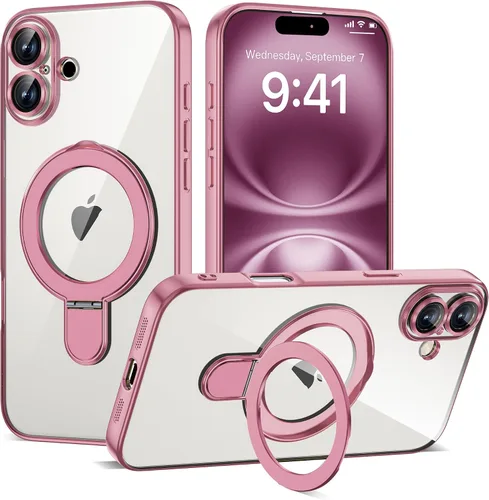 Vista 43 de Funda compatible con iPhone 12 con soporte de anillo magnético invisible [compatible con Mag-Safe] [Protector completo de lente de cámara] Funda