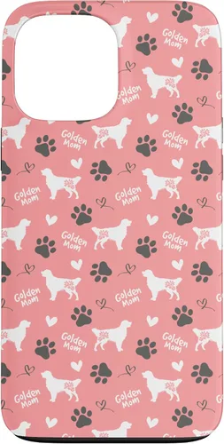 Vista 24 de Golden Retriever - Carcasa para iPhone 17, diseño de mamá y perro, diseño floral, color rosa