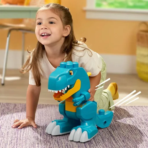 Vista 5 de MEGA BLOKS Fisher-Price - Juguete de bloque de dinosaurio T-Rex 3 en 1