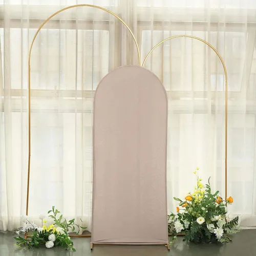 Vista 38 de Efavormart - Funda de elastano ajustada de elastano beige de 5 pies, ajuste cómodo, manga de fondo redonda para temas bohemios neutros y escenarios