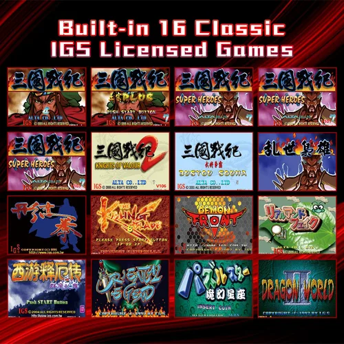 Vista 2 de UNICO - Consola de juegos de mano retro 15 juegos de arcade clásicos con licencia IGS Pantalla de 3.5 pulgadas, sistema de juegos portátil