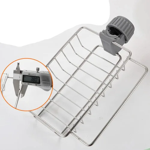 Vista 6 de Soporte de esponja para fregadero de cocina, soporte de esponja sobre grifo, organizador de fregadero de cocina, estante de drenaje de grifo