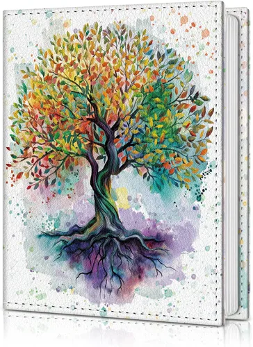 Vista 7 de Álbum de fotos de 4 x 6, 56 bolsillos, pequeño libro de imágenes, hojas abstractas, sol, mini álbum de fotos personalizado de gran capacidad